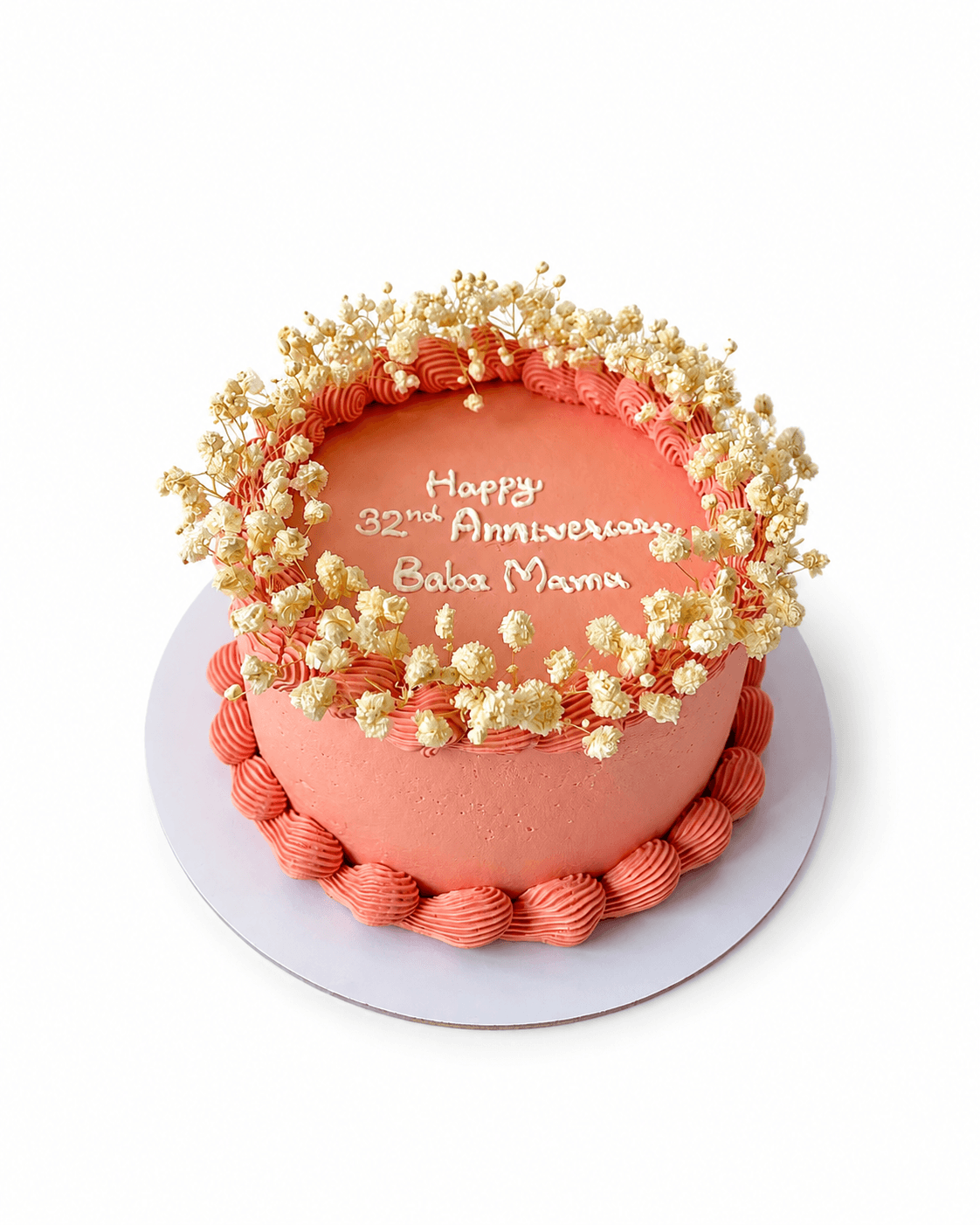 Coral Flower Anniversary Cake