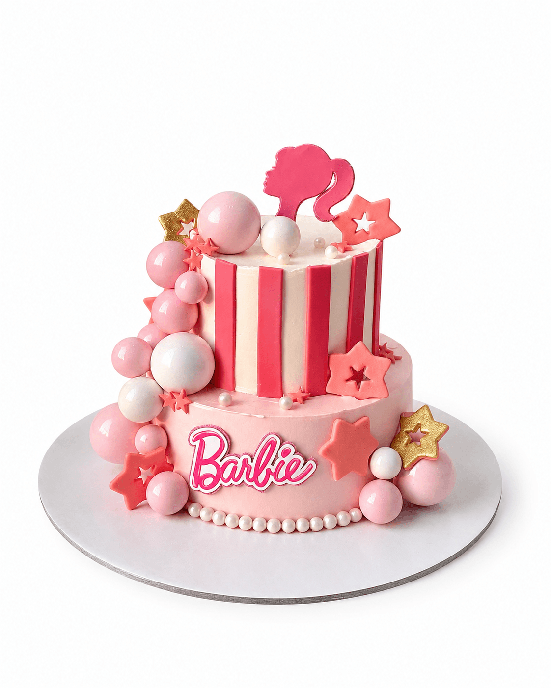 Pink and Cream Doll Cake