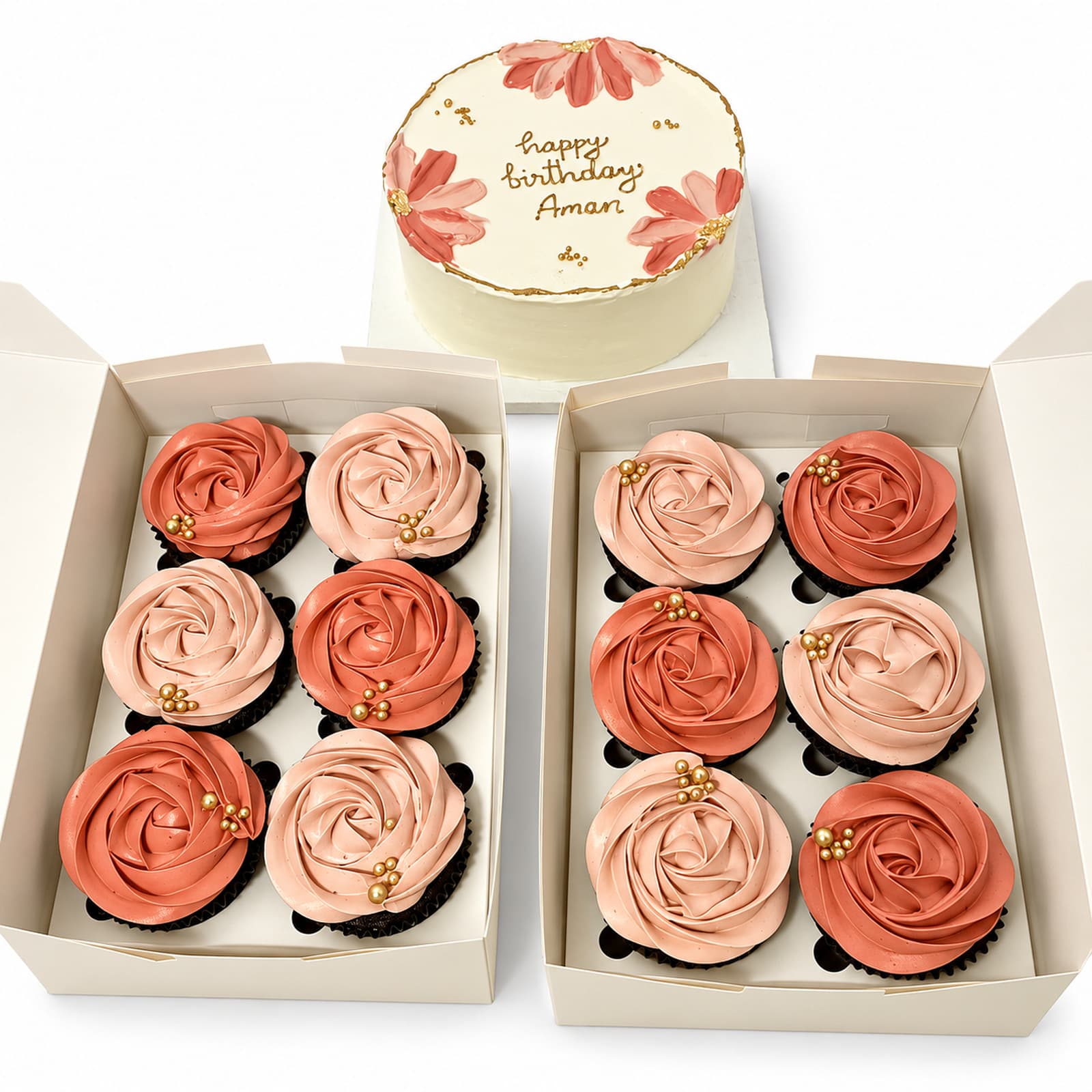 Peach Cupcake Gift Boxes