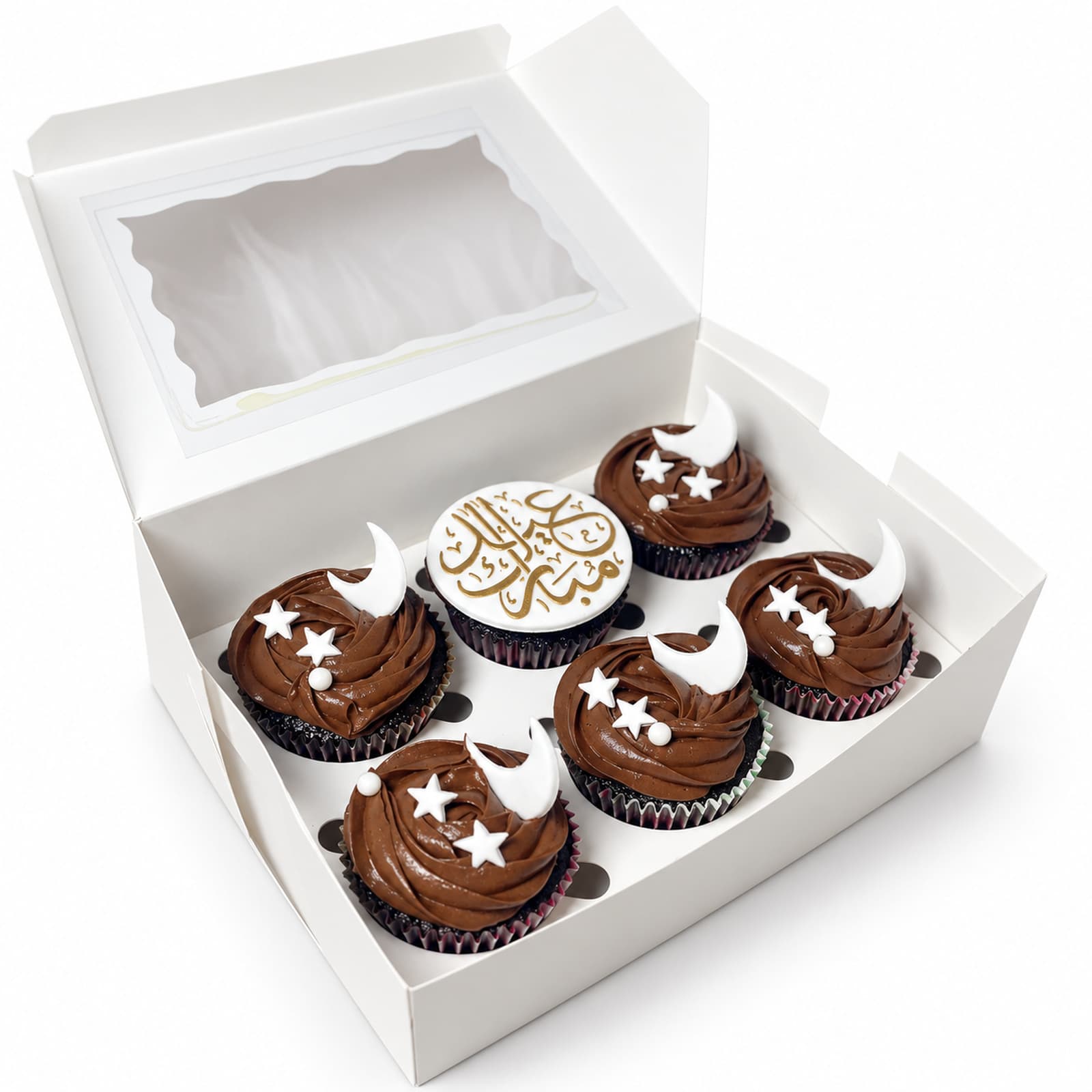 Chocolate Eid Mubarak Cupcake Box