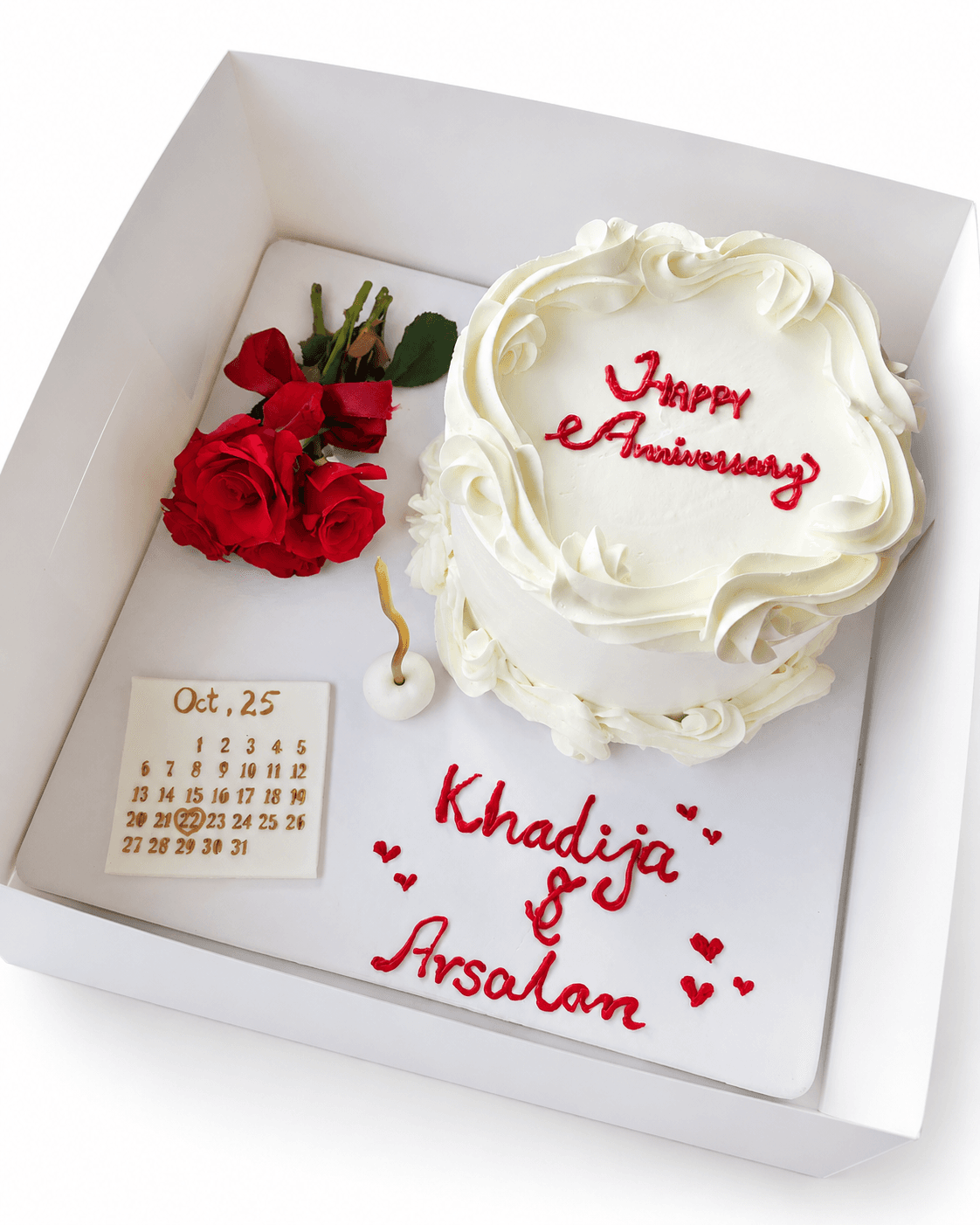 Red Rose Anniversary Cake